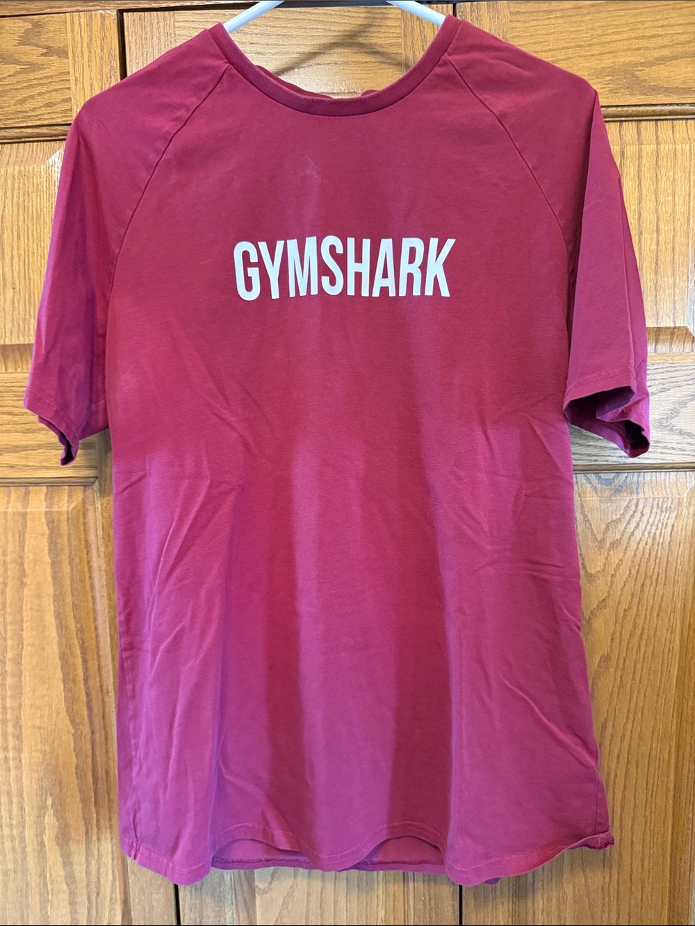 Gymshark Maroon Crewneck Logo Tee-XL